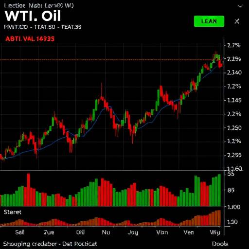 Chart illustrating the price fluctuations of WTI crude oil over the past month